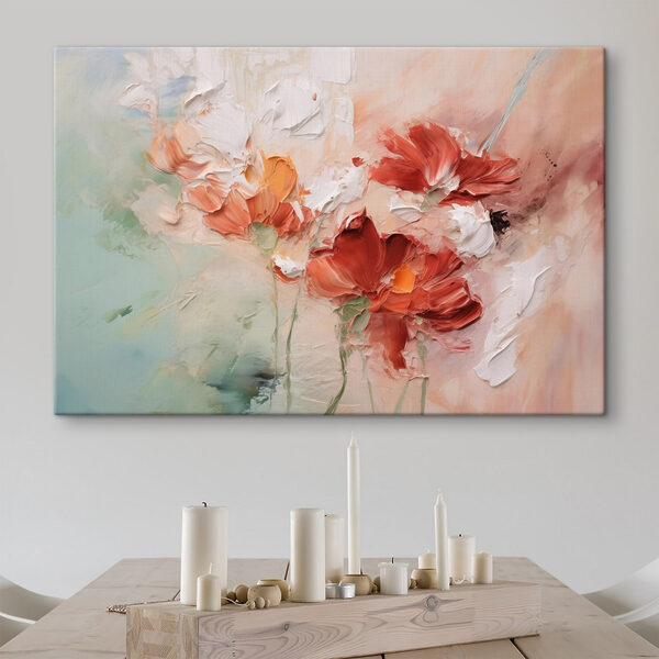 Schilderij van bloemen op een doek Schilderij van bloemen op een doek
