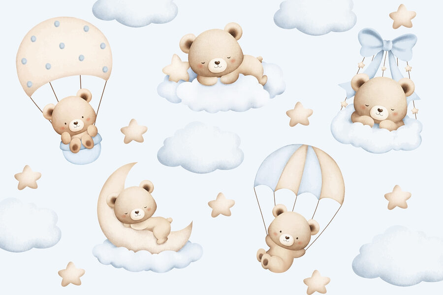 Naadloos patroon van teddyberen