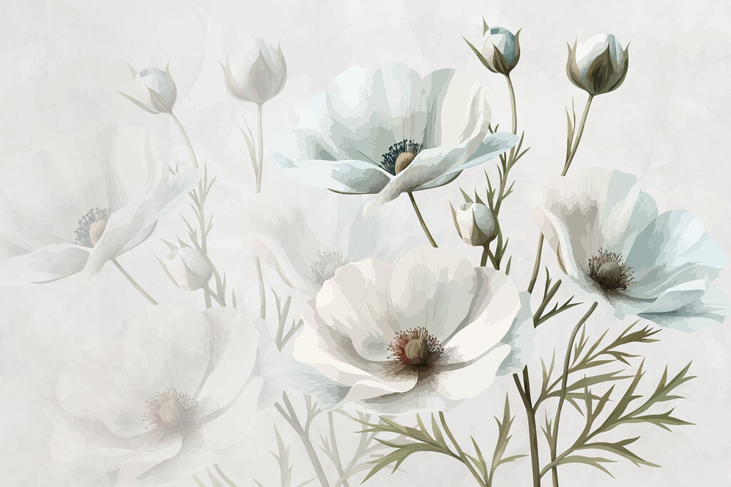 Groep witte bloemen Groep witte bloemen