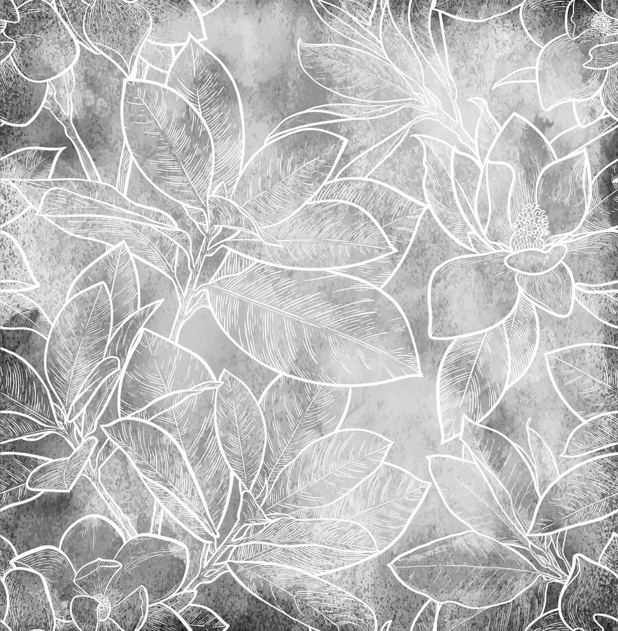 Witte lijntekening van bloemen