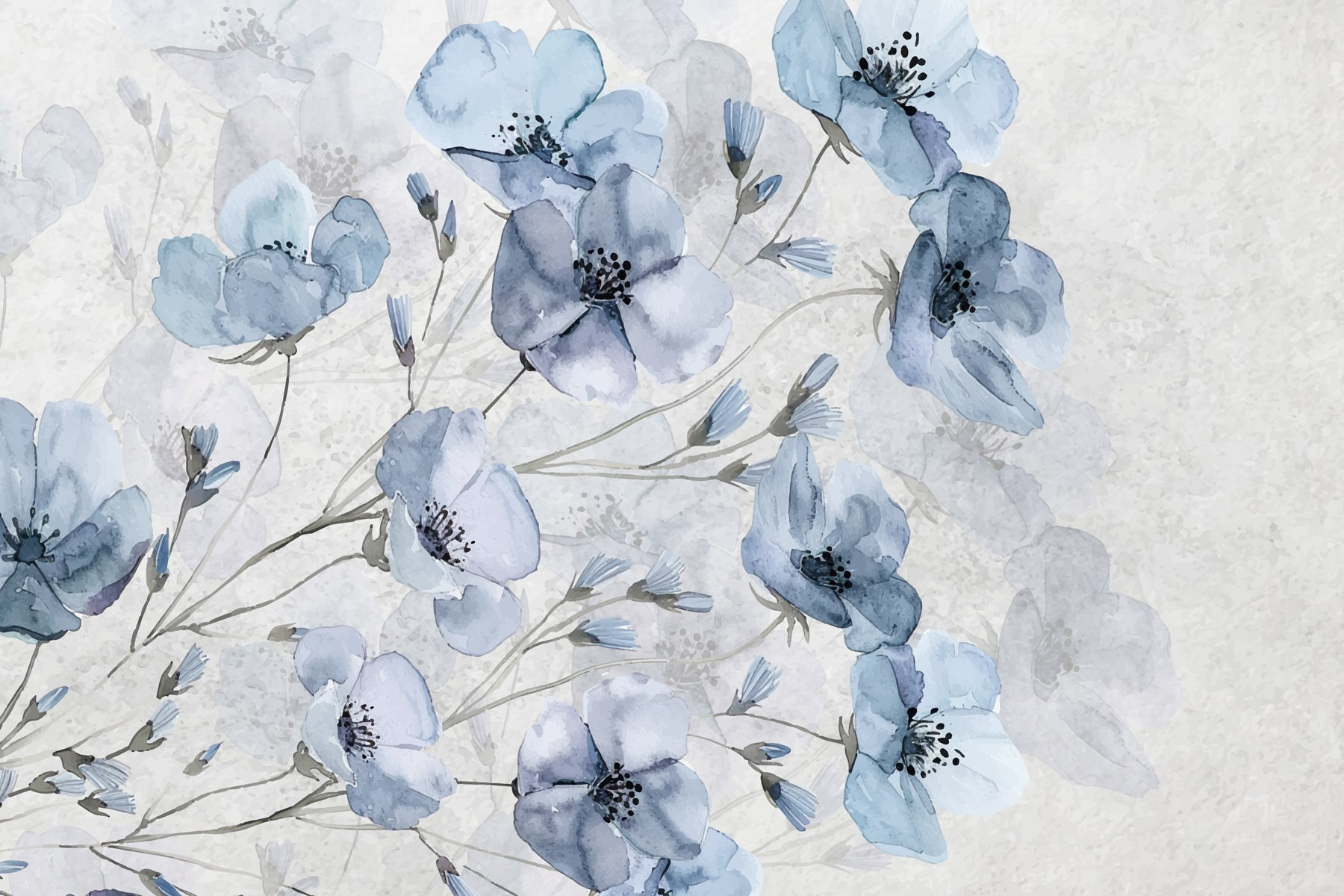 Delicate blooms in soft blue hues