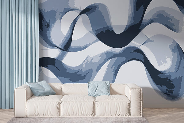 Blauwe en witte swirls Blauwe en witte swirls