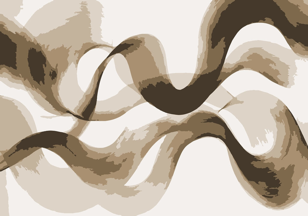 Dynamische abstracte curves in neutrale tinten Dynamische abstracte curves in neutrale tinten