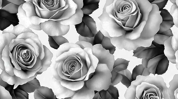 Groep rozen met bladeren Groep rozen met bladeren