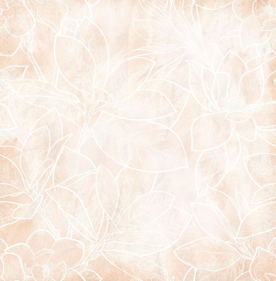 Witte lijntekening van bloemen
