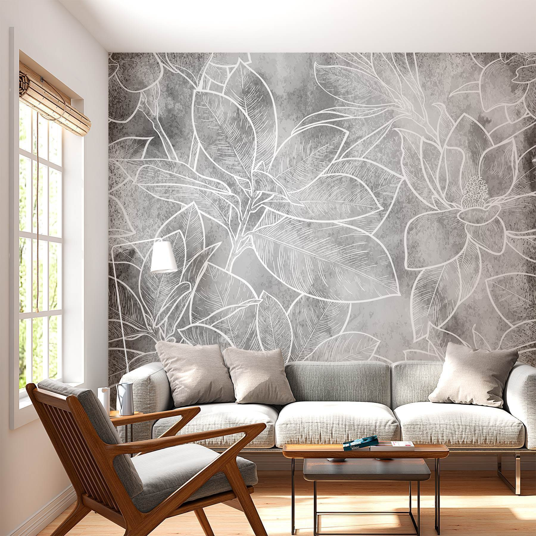 White line drawing of flowers White line drawing of flowers