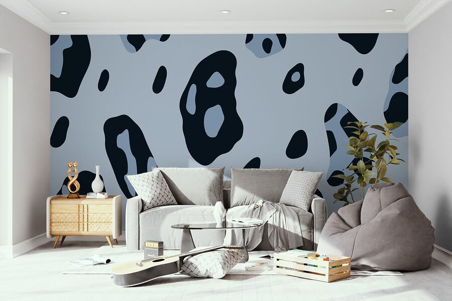 Abstract patroon in koele tinten.