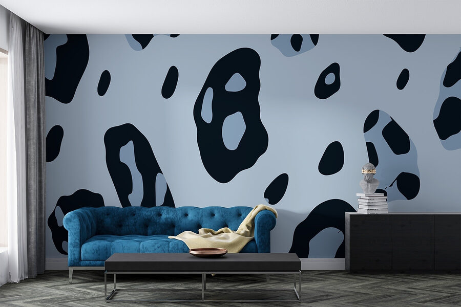 Abstract patroon in koele tinten.
