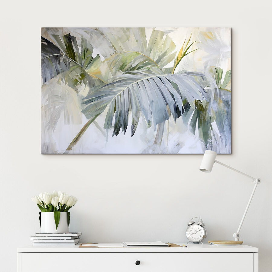 Canvas Schilderijen Schilderen van palmbladeren - Afbeelding 3