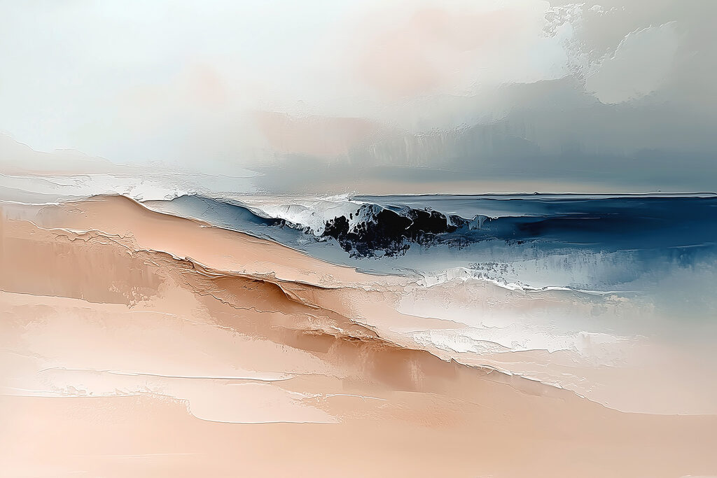 Sand dune with waves in the background Sand dune with waves in the background