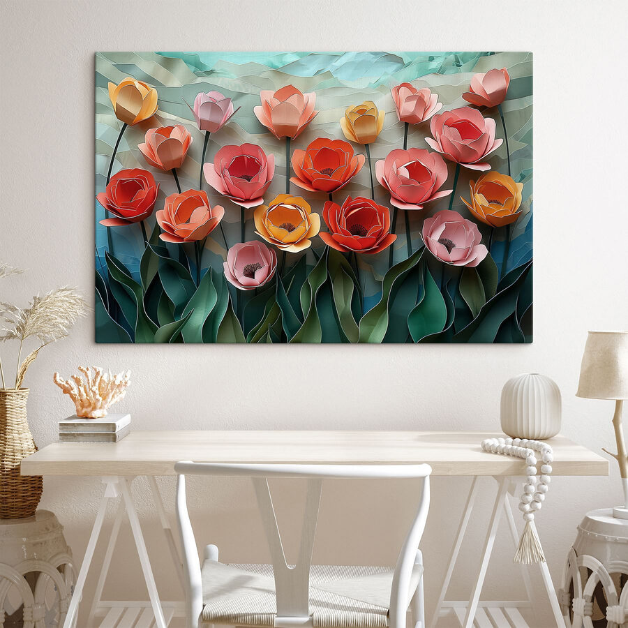 Groep papieren bloemen