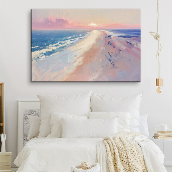 Strand met zonsondergang Strand met zonsondergang