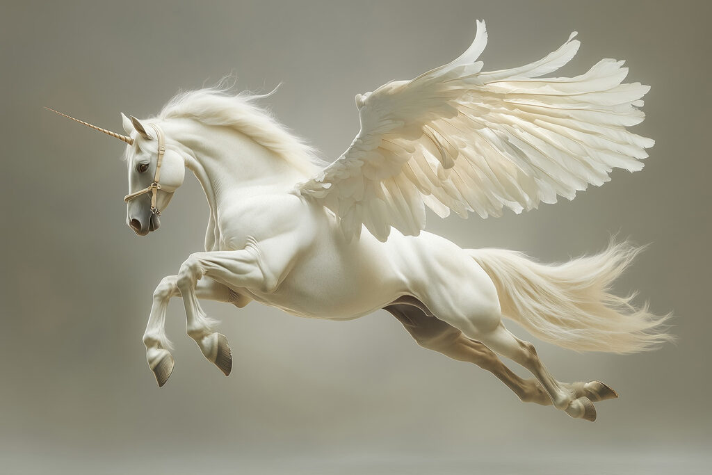White horse with wings