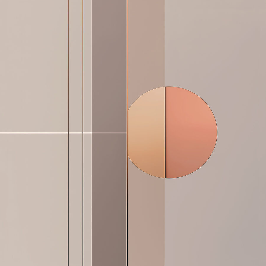 Muur met een cirkel en een lijn