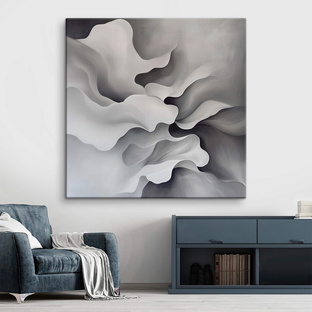 White and grey abstract art White and grey abstract art