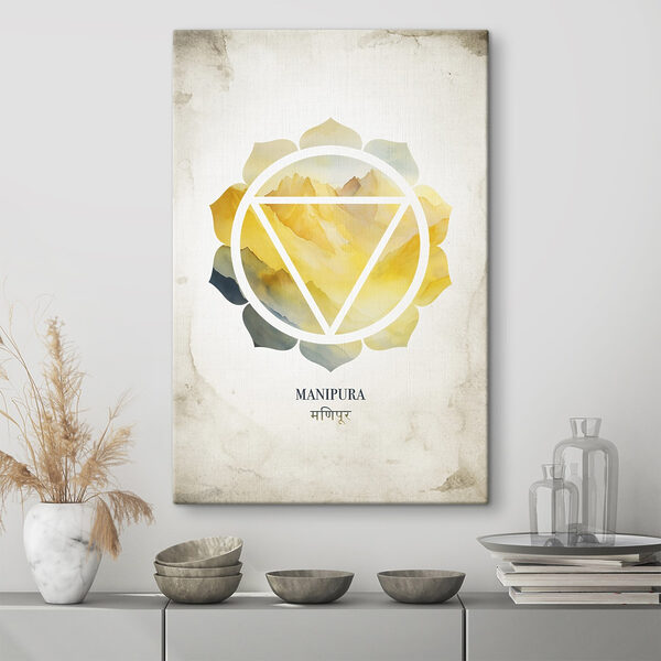 Yellow and blue flower with a triangle in center Yellow and blue flower with a triangle in center