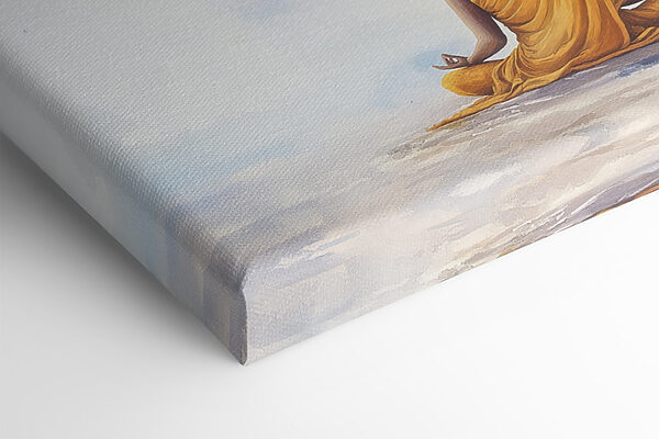Painting of a person meditating under a tree Painting of a person meditating under a tree