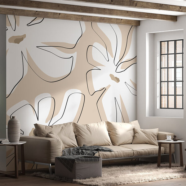 Bloemenpatroon op beige achtergrond Bloemenpatroon op beige achtergrond
