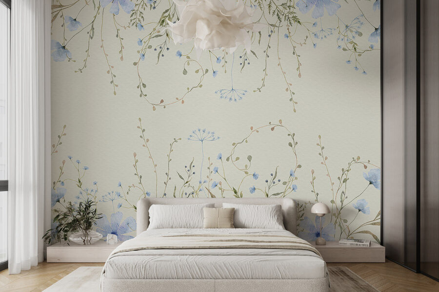 Aquarel van bloemen en bladeren
