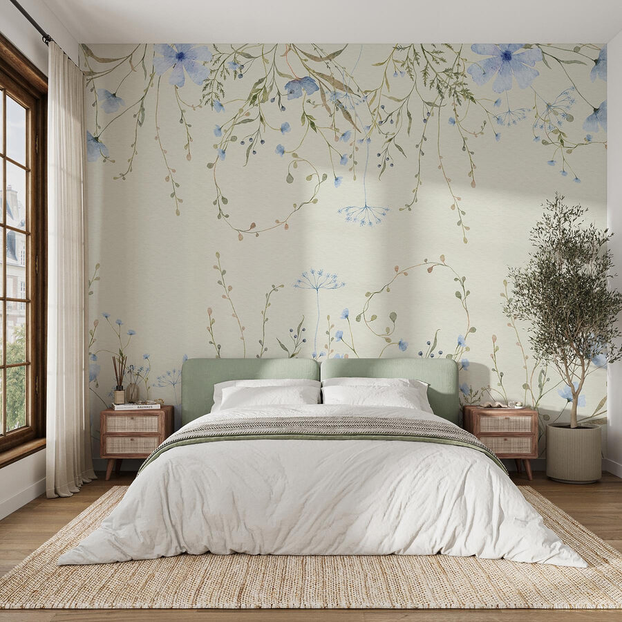 Aquarel van bloemen en bladeren