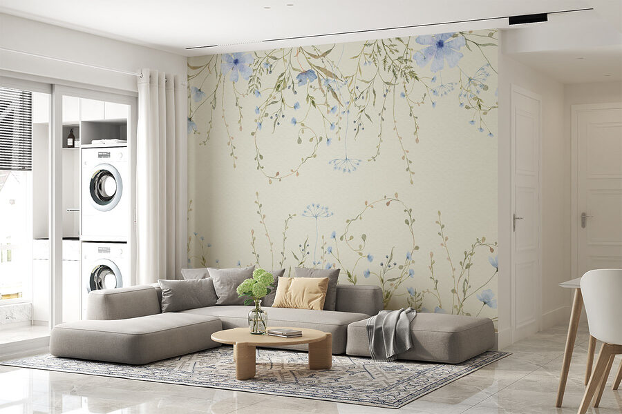 Aquarel van bloemen en bladeren