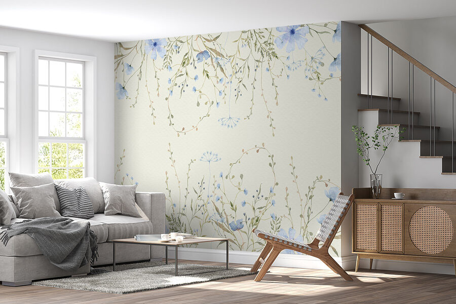 Aquarel van bloemen en bladeren