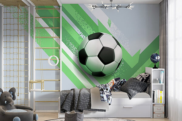 Voetbal op een groene en witte achtergrond Voetbal op een groene en witte achtergrond