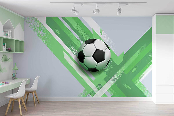 Voetbal op een groene en witte achtergrond Voetbal op een groene en witte achtergrond