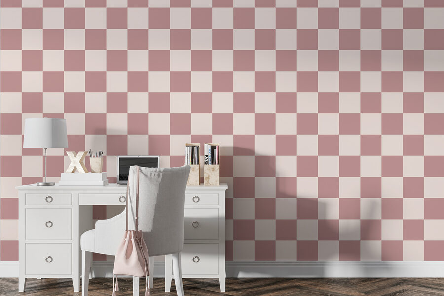 Geruit patroon met roze vierkantjes