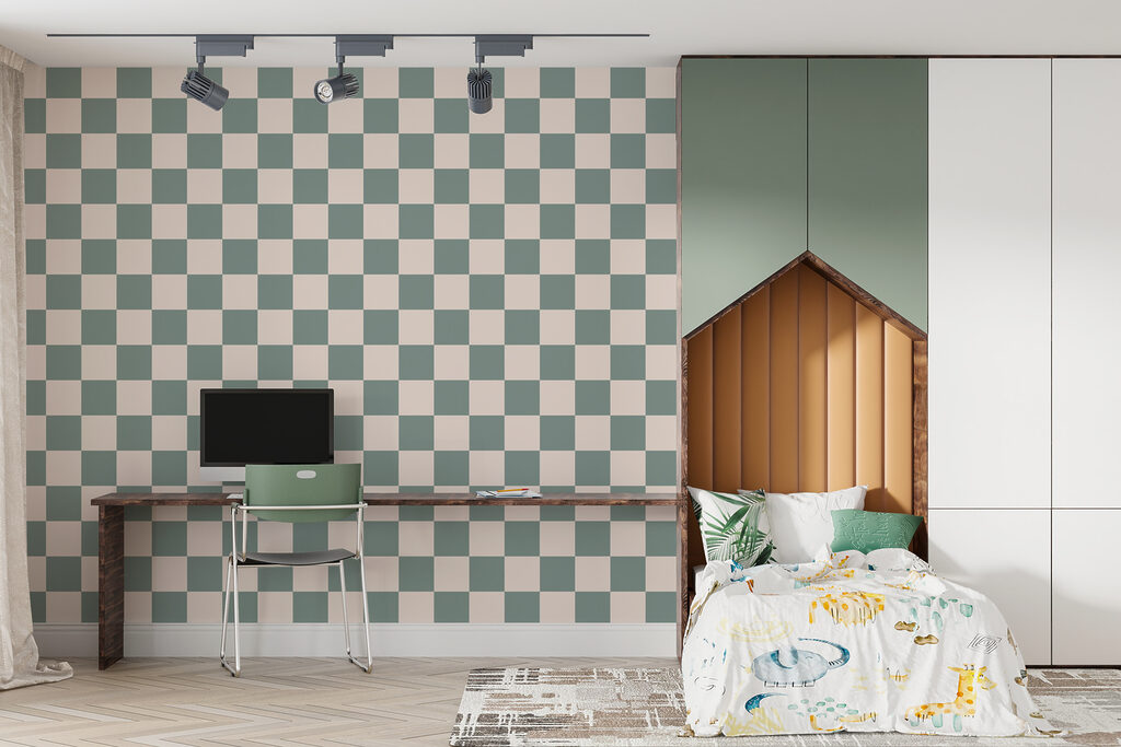 Pattern of squares on a table