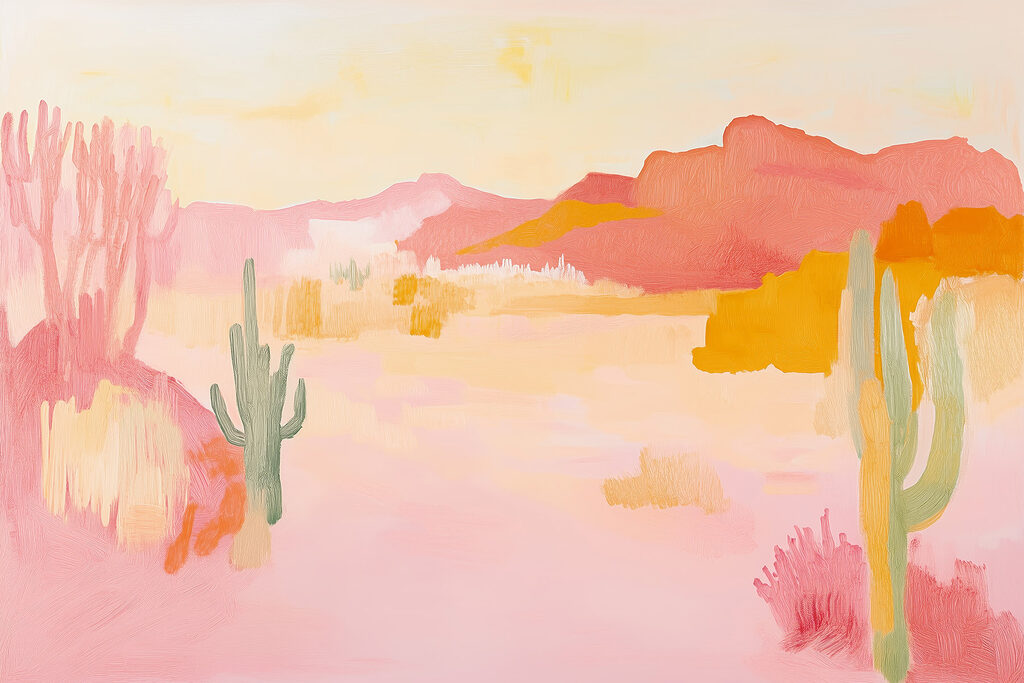 Schilderij van een woestijnlandschap Schilderij van een woestijnlandschap