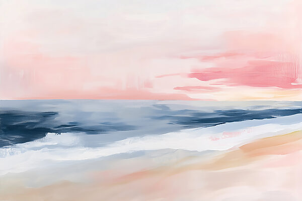 Schilderij van een strand Schilderij van een strand
