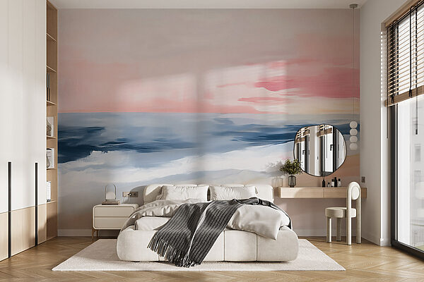 Schilderij van een strand Schilderij van een strand