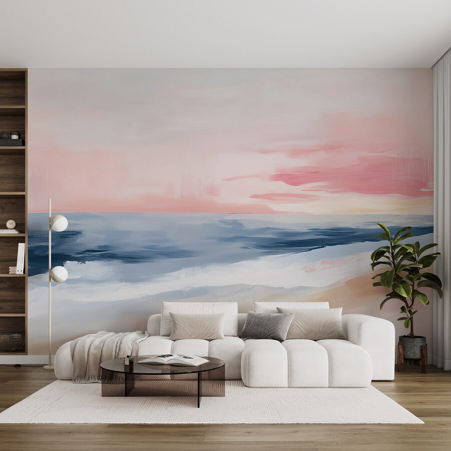 Schilderij van een strand