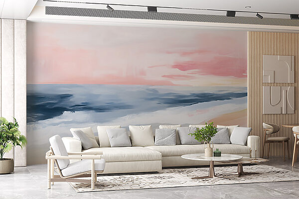Schilderij van een strand Schilderij van een strand