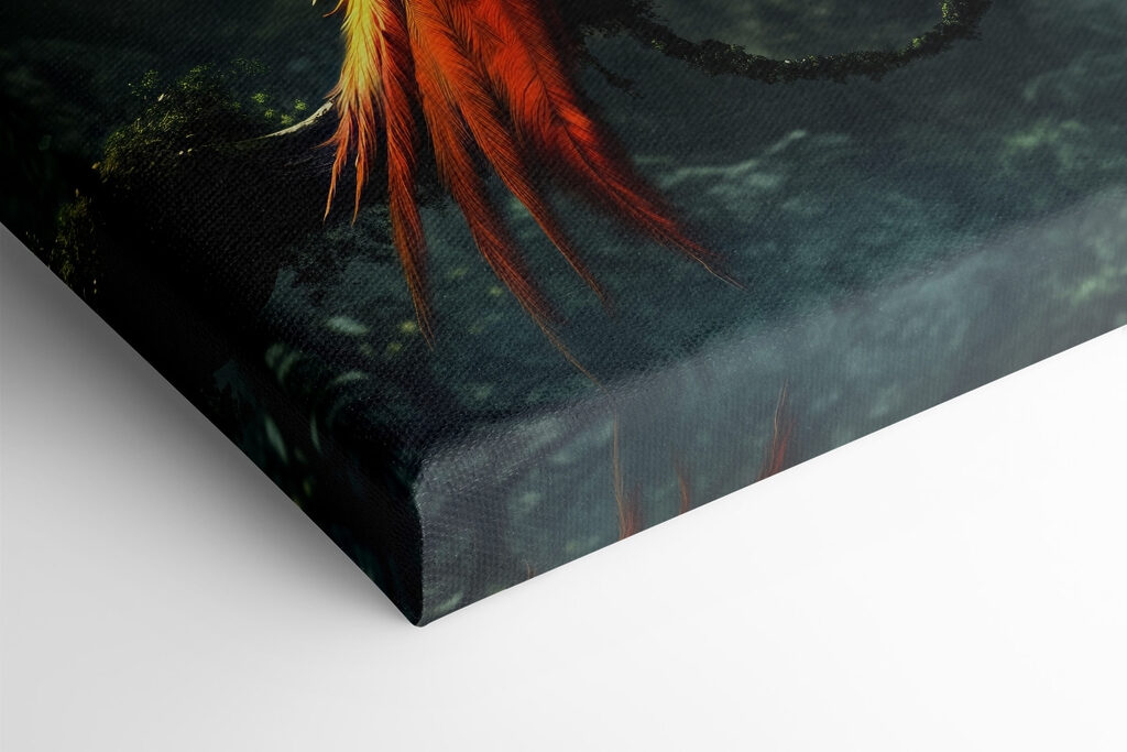 Colorful bird sitting on a tree branch