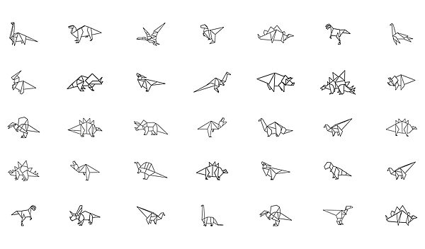 Collectie van origami dieren Collectie van origami dieren