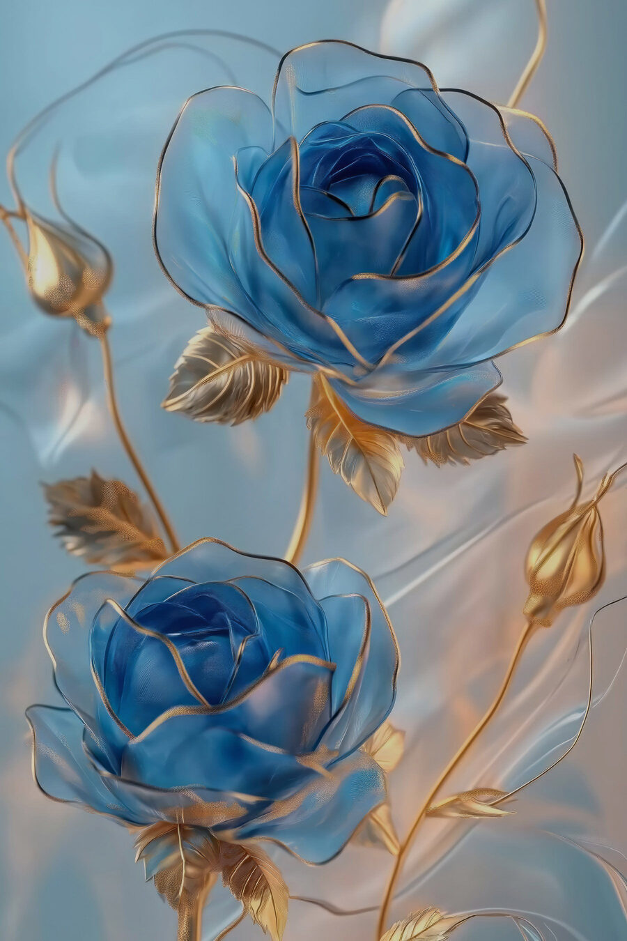 Delicate blauwe rozen in zacht licht