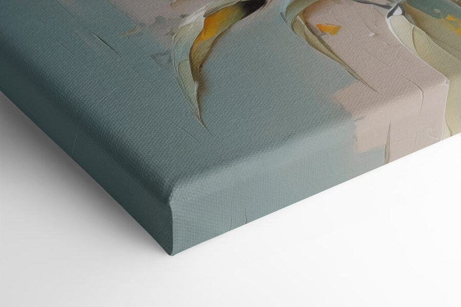 Schilderij van bloemen in een vaas