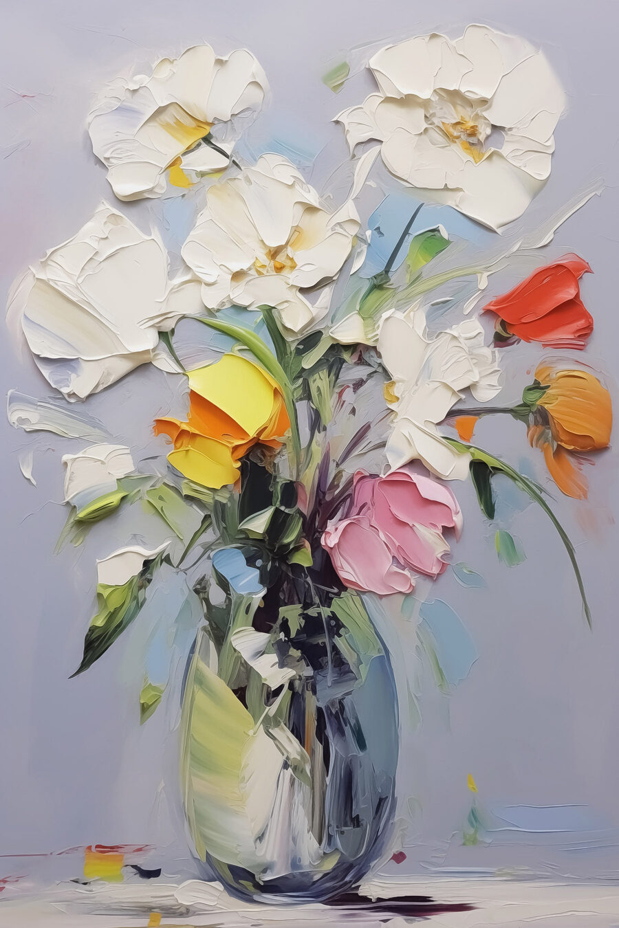 Painting of flowers in a vase Painting of flowers in a vase