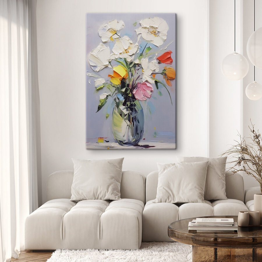 Painting of flowers in a vase Painting of flowers in a vase