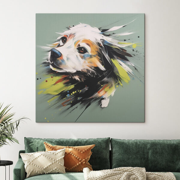 Schilderij van een hond Schilderij van een hond
