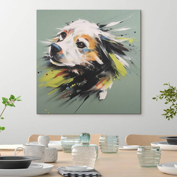 Schilderij van een hond Schilderij van een hond