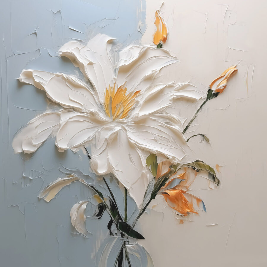 Schilderij van een bloem Schilderij van een bloem
