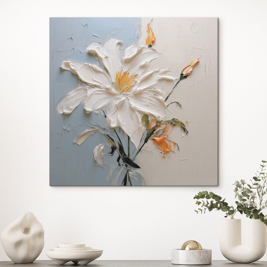 Schilderij van een bloem Schilderij van een bloem