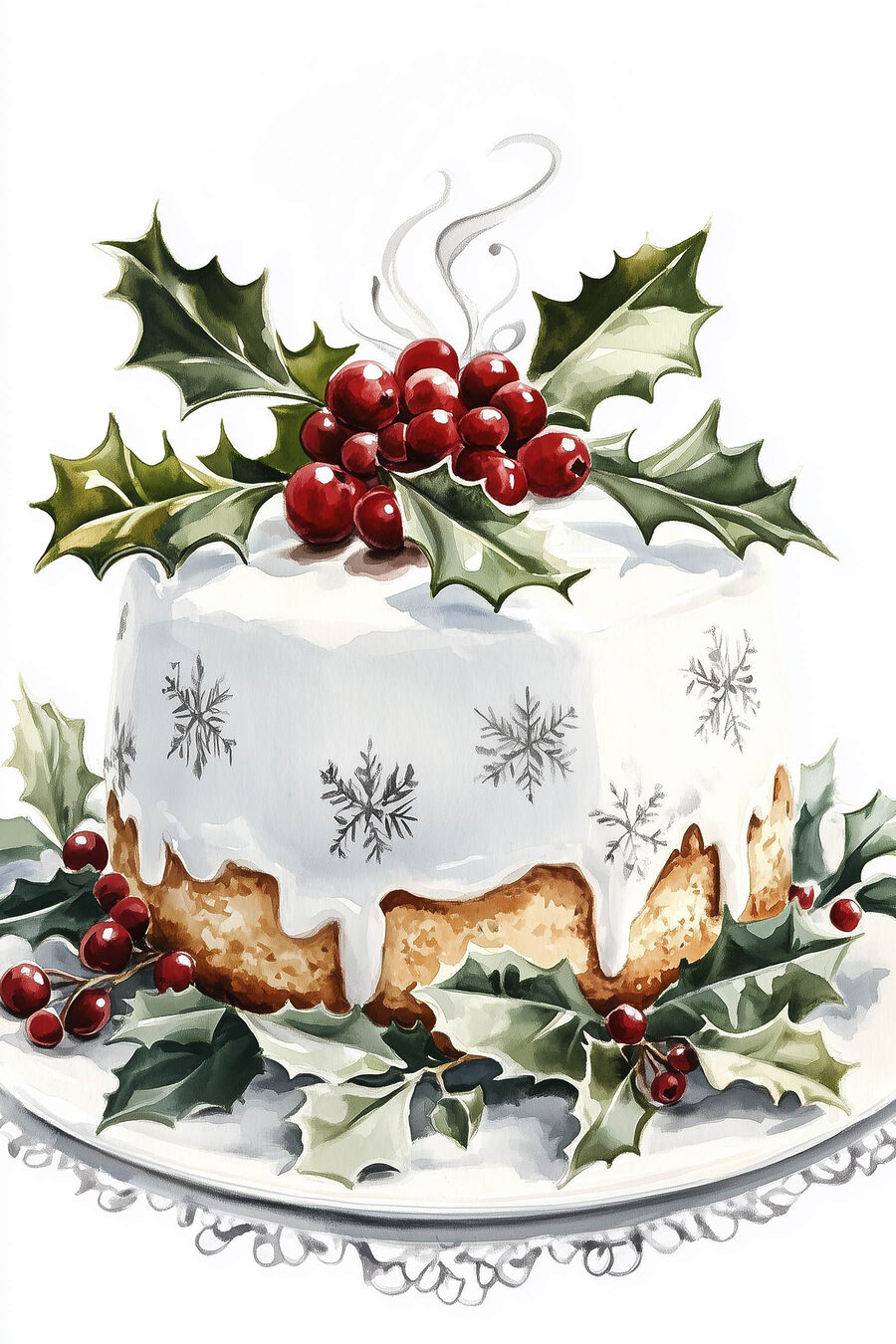 Cake met glazuur en bessen bovenop