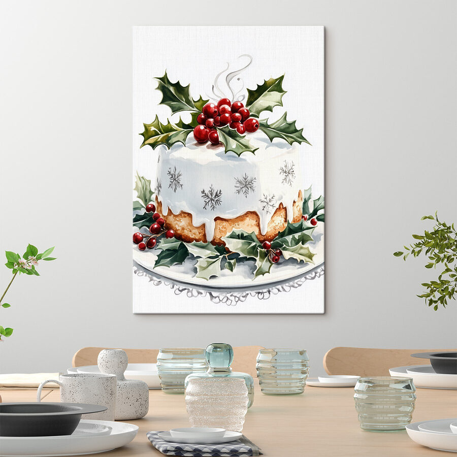 Cake met glazuur en bessen bovenop