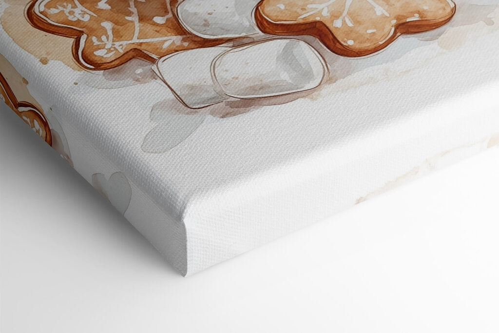 Gingerbread man in a mug of hot chocolate