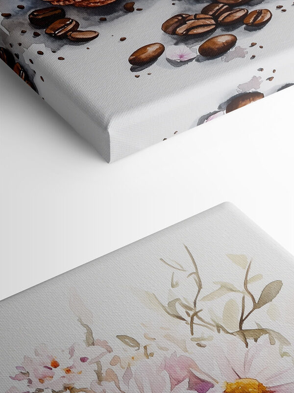Aquarel van een kop koffie met koekjes Aquarel van een kop koffie met koekjes