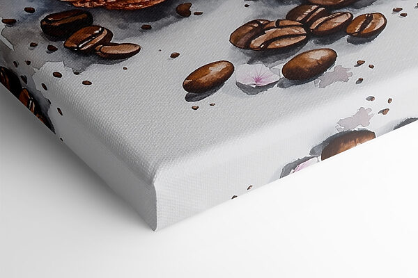 Aquarel van een kop koffie met koekjes Aquarel van een kop koffie met koekjes